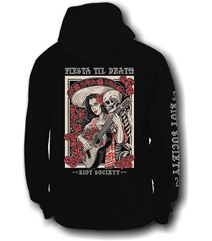 Amazon.com: Riot Society Fiesta Til Death Skeleton Poster Mens